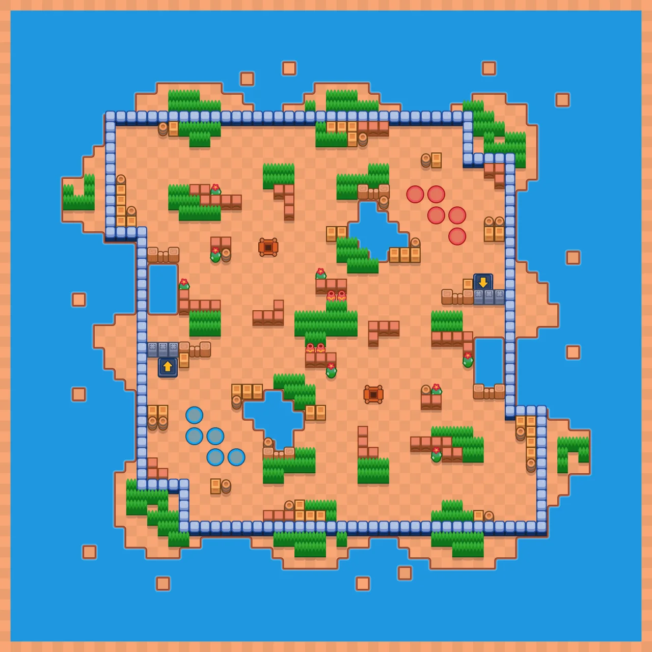 Treasure Island Brawl Stars map layout