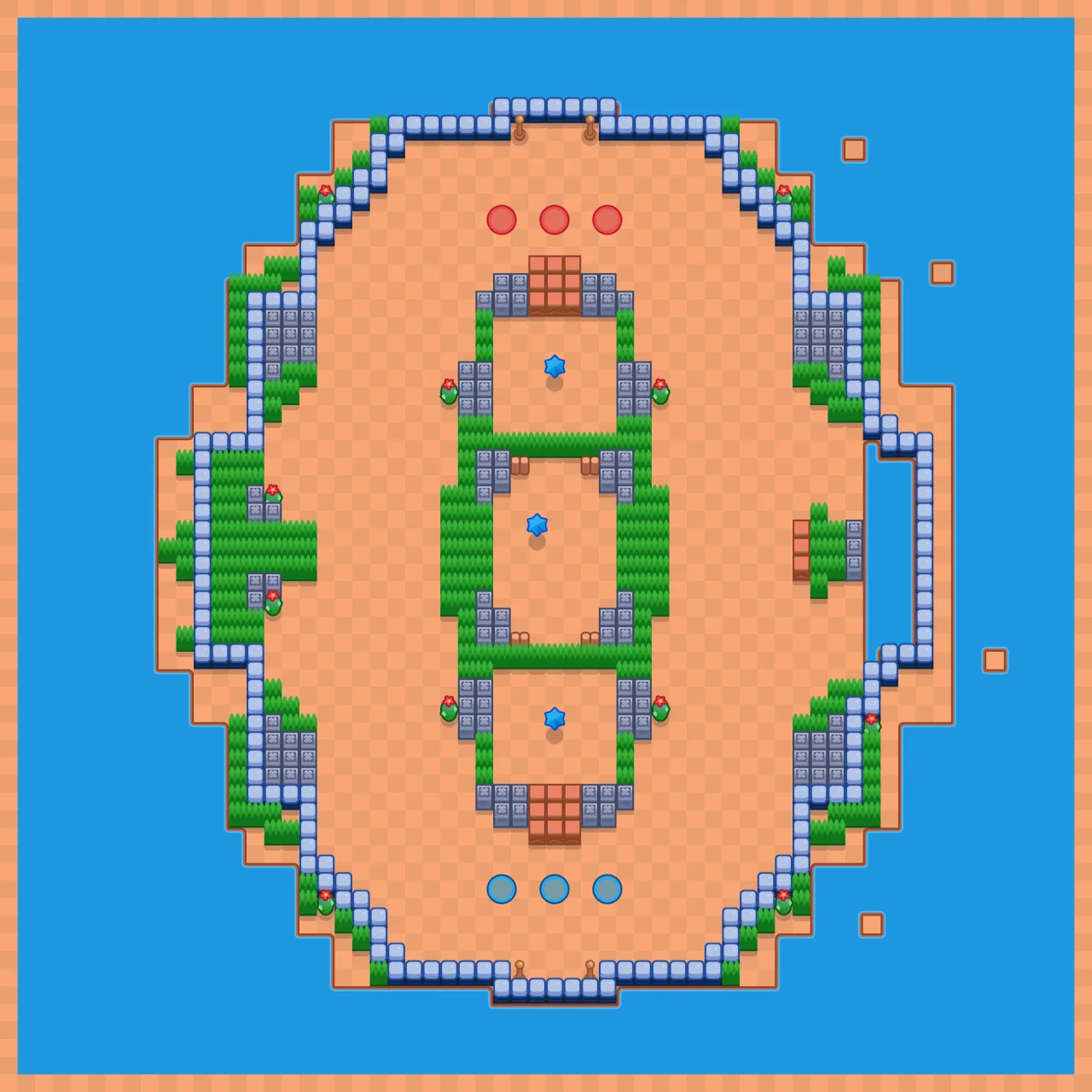 Mirage Arena Brawl Stars map layout