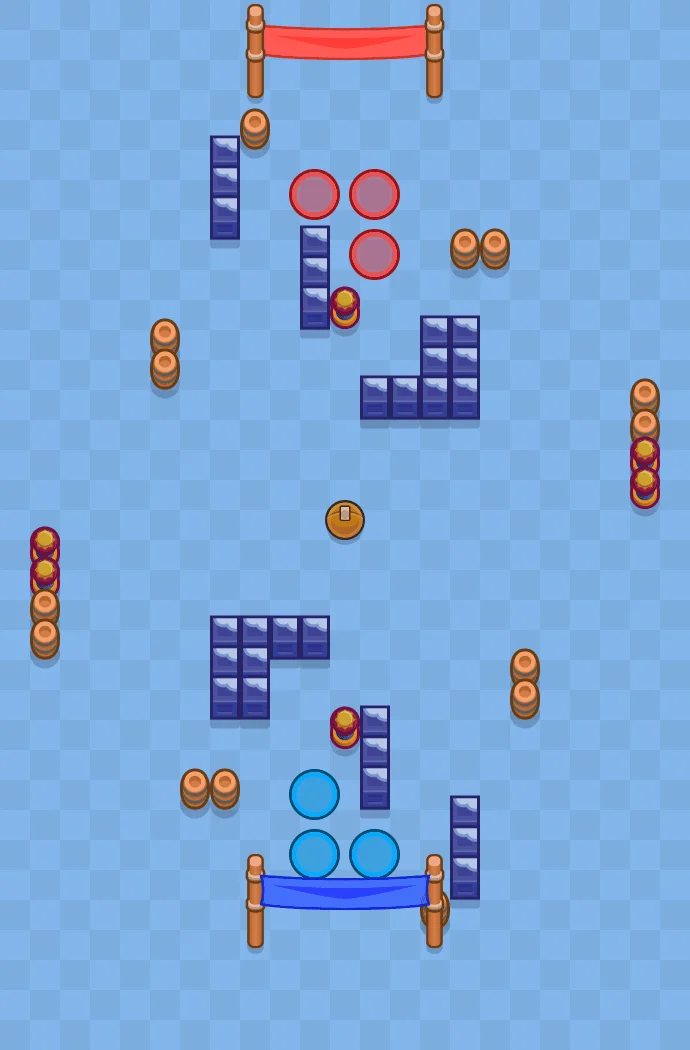 Slippery Showdown Brawl Stars map layout